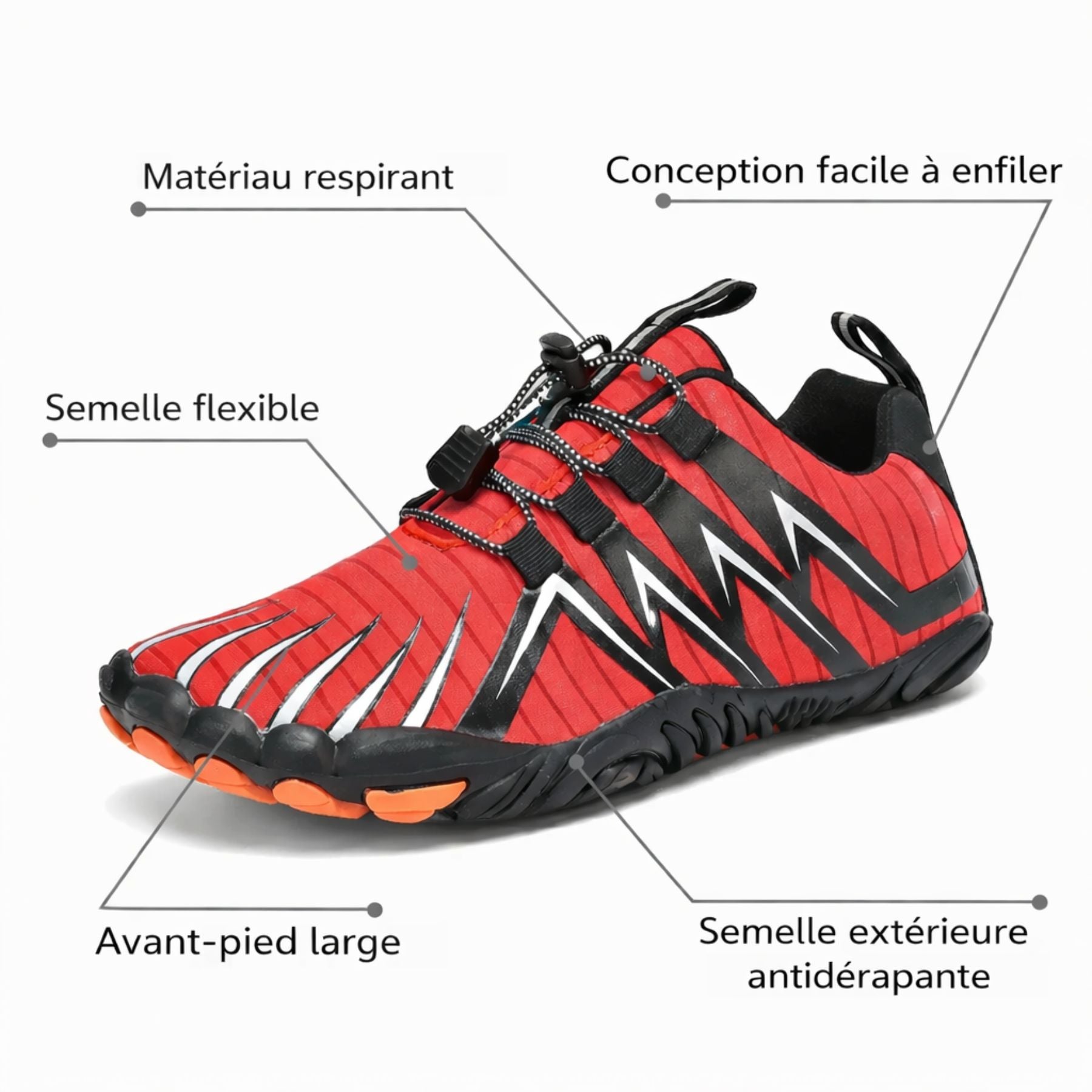 Virex – Chaussures barefoot Antidérapantes (Unisexe)